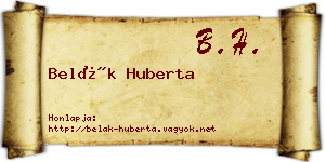 Belák Huberta névjegykártya